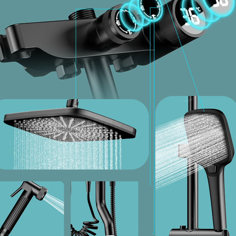 Modern Style Shower System Spot Resist Wall Mounted Shower System Clearhalo 'Bathroom Remodel & Bathroom Fixtures' 'Home Improvement' 'home_improvement' 'home_improvement_shower_faucets' 'Shower Faucets & Systems' 'shower_faucets' 'Showers & Bathtubs Plumbing' 'Showers & Bathtubs' 6540642
