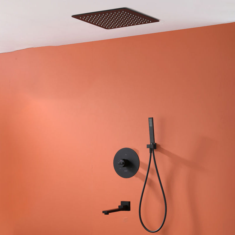 Modern Style Shower System Spot Resist Copper Wall Mounted Shower System Square 3 Shower Arm Not Included Clearhalo 'Bathroom Remodel & Bathroom Fixtures' 'Home Improvement' 'home_improvement' 'home_improvement_shower_faucets' 'Shower Faucets & Systems' 'shower_faucets' 'Showers & Bathtubs Plumbing' 'Showers & Bathtubs' 6540665