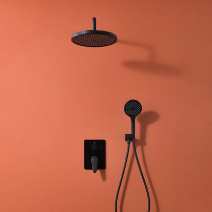 Modern Style Shower System Spot Resist Copper Wall Mounted Shower System Round 2 Shower Arm Included Clearhalo 'Bathroom Remodel & Bathroom Fixtures' 'Home Improvement' 'home_improvement' 'home_improvement_shower_faucets' 'Shower Faucets & Systems' 'shower_faucets' 'Showers & Bathtubs Plumbing' 'Showers & Bathtubs' 6540668