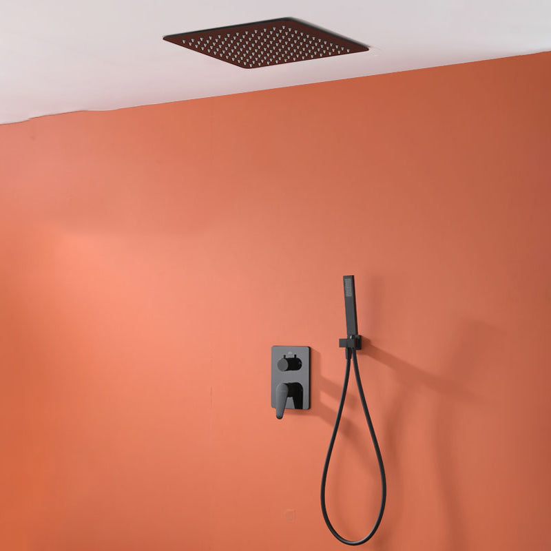 Modern Style Shower System Spot Resist Copper Wall Mounted Shower System Square 2 Shower Arm Not Included Clearhalo 'Bathroom Remodel & Bathroom Fixtures' 'Home Improvement' 'home_improvement' 'home_improvement_shower_faucets' 'Shower Faucets & Systems' 'shower_faucets' 'Showers & Bathtubs Plumbing' 'Showers & Bathtubs' 6540669