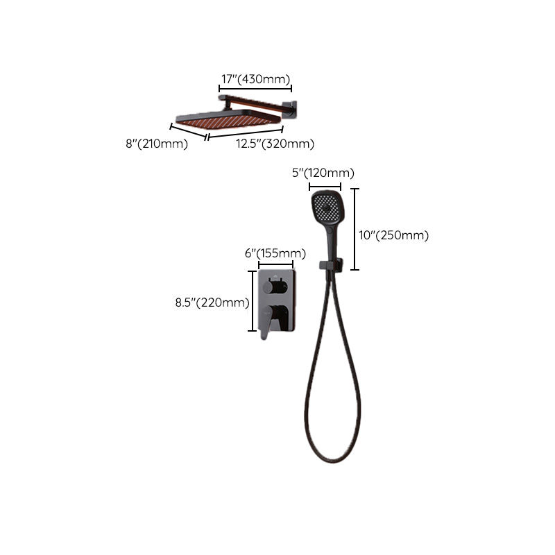 Modern Style Shower System Spot Resist Copper Wall Mounted Shower System Clearhalo 'Bathroom Remodel & Bathroom Fixtures' 'Home Improvement' 'home_improvement' 'home_improvement_shower_faucets' 'Shower Faucets & Systems' 'shower_faucets' 'Showers & Bathtubs Plumbing' 'Showers & Bathtubs' 6540683