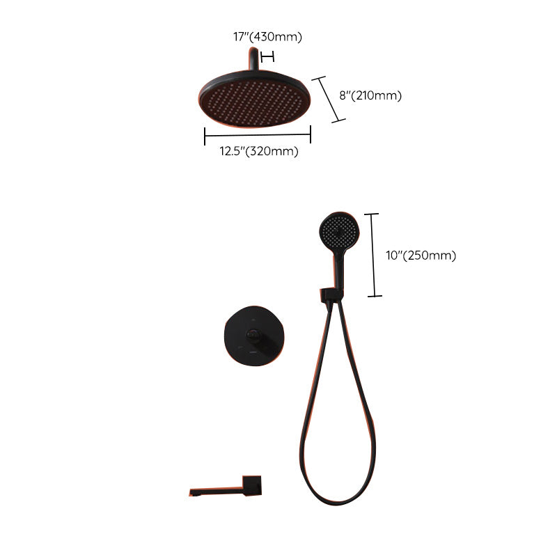 Modern Style Shower System Spot Resist Copper Wall Mounted Shower System Clearhalo 'Bathroom Remodel & Bathroom Fixtures' 'Home Improvement' 'home_improvement' 'home_improvement_shower_faucets' 'Shower Faucets & Systems' 'shower_faucets' 'Showers & Bathtubs Plumbing' 'Showers & Bathtubs' 6540684