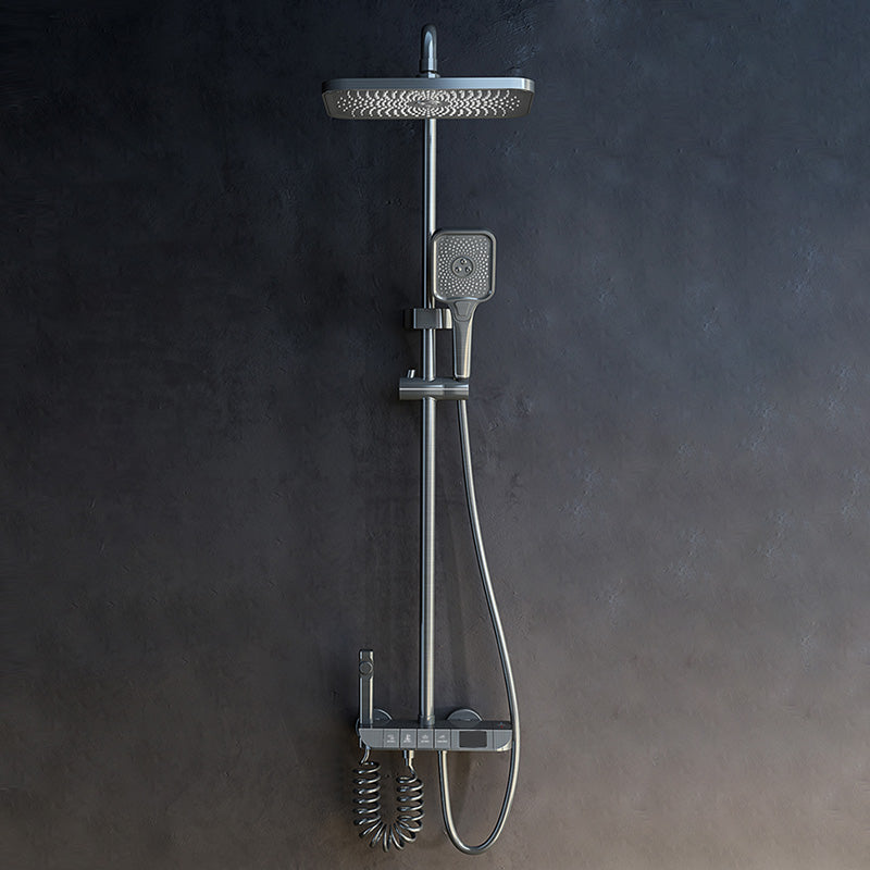 Modern Style Rectangle Shower System Spot Resist Copper Wall Mounted Shower System Clearhalo 'Bathroom Remodel & Bathroom Fixtures' 'Home Improvement' 'home_improvement' 'home_improvement_shower_faucets' 'Shower Faucets & Systems' 'shower_faucets' 'Showers & Bathtubs Plumbing' 'Showers & Bathtubs' 6540686