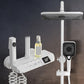 Modern Style Rectangle Shower System Spot Resist Copper Wall Mounted Shower System White Digital Display Included Clearhalo 'Bathroom Remodel & Bathroom Fixtures' 'Home Improvement' 'home_improvement' 'home_improvement_shower_faucets' 'Shower Faucets & Systems' 'shower_faucets' 'Showers & Bathtubs Plumbing' 'Showers & Bathtubs' 6540687
