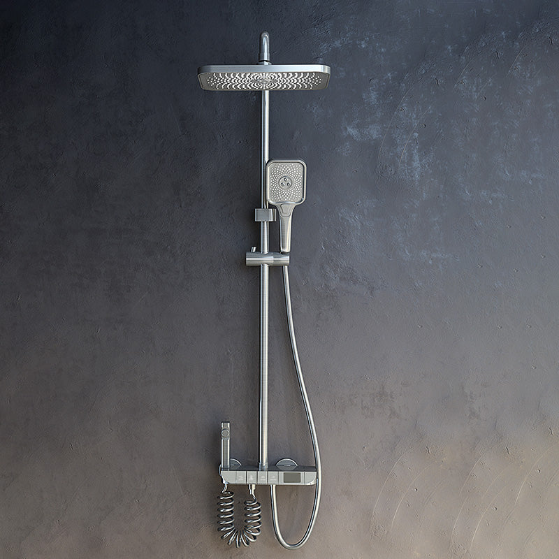 Modern Style Rectangle Shower System Spot Resist Copper Wall Mounted Shower System Clearhalo 'Bathroom Remodel & Bathroom Fixtures' 'Home Improvement' 'home_improvement' 'home_improvement_shower_faucets' 'Shower Faucets & Systems' 'shower_faucets' 'Showers & Bathtubs Plumbing' 'Showers & Bathtubs' 6540689