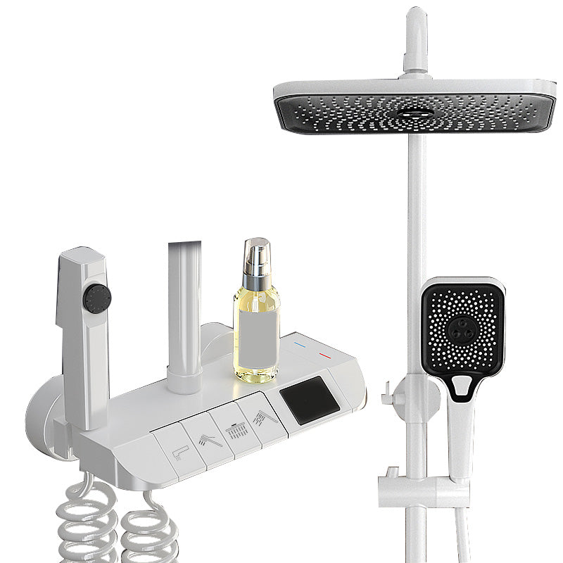 Modern Style Rectangle Shower System Spot Resist Copper Wall Mounted Shower System Clearhalo 'Bathroom Remodel & Bathroom Fixtures' 'Home Improvement' 'home_improvement' 'home_improvement_shower_faucets' 'Shower Faucets & Systems' 'shower_faucets' 'Showers & Bathtubs Plumbing' 'Showers & Bathtubs' 6540694