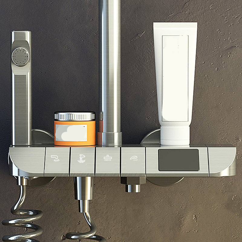 Modern Style Rectangle Shower System Spot Resist Copper Wall Mounted Shower System Clearhalo 'Bathroom Remodel & Bathroom Fixtures' 'Home Improvement' 'home_improvement' 'home_improvement_shower_faucets' 'Shower Faucets & Systems' 'shower_faucets' 'Showers & Bathtubs Plumbing' 'Showers & Bathtubs' 6540699