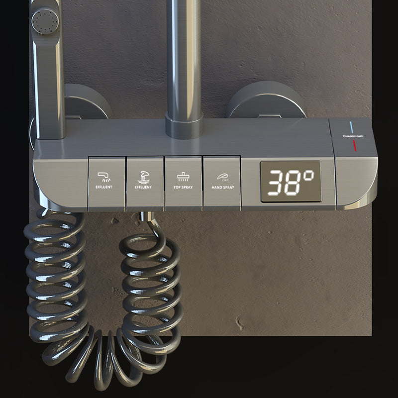 Modern Style Rectangle Shower System Spot Resist Copper Wall Mounted Shower System Clearhalo 'Bathroom Remodel & Bathroom Fixtures' 'Home Improvement' 'home_improvement' 'home_improvement_shower_faucets' 'Shower Faucets & Systems' 'shower_faucets' 'Showers & Bathtubs Plumbing' 'Showers & Bathtubs' 6540700