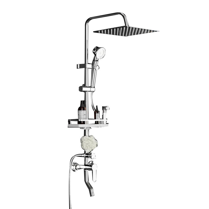 Wall Mounted Rectangle Shower System Spot Resist Copper Modern Style Shower System Clearhalo 'Bathroom Remodel & Bathroom Fixtures' 'Home Improvement' 'home_improvement' 'home_improvement_shower_faucets' 'Shower Faucets & Systems' 'shower_faucets' 'Showers & Bathtubs Plumbing' 'Showers & Bathtubs' 6540713
