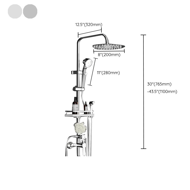 Wall Mounted Rectangle Shower System Spot Resist Copper Modern Style Shower System Clearhalo 'Bathroom Remodel & Bathroom Fixtures' 'Home Improvement' 'home_improvement' 'home_improvement_shower_faucets' 'Shower Faucets & Systems' 'shower_faucets' 'Showers & Bathtubs Plumbing' 'Showers & Bathtubs' 6540725