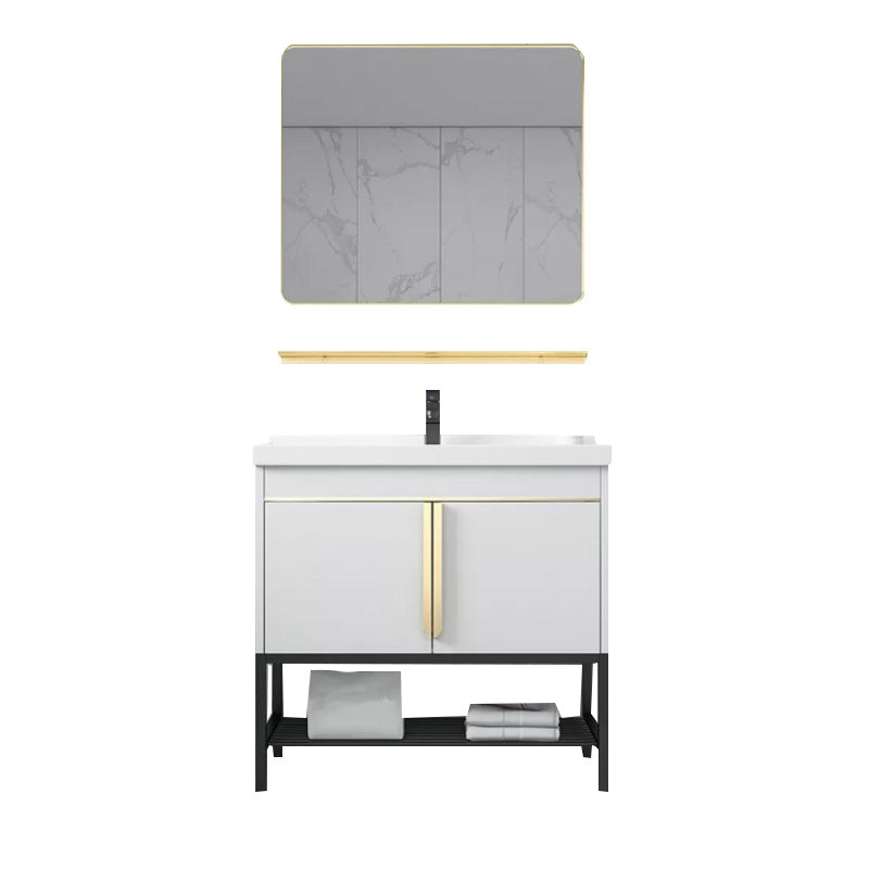 Modern Stainless Steel Bathroom Sink Vanity Faucet Included Vanity Sink Vanity & Faucet & Mirrors White Clearhalo 'Bathroom Remodel & Bathroom Fixtures' 'Bathroom Vanities' 'bathroom_vanities' 'Home Improvement' 'home_improvement' 'home_improvement_bathroom_vanities' 6540731