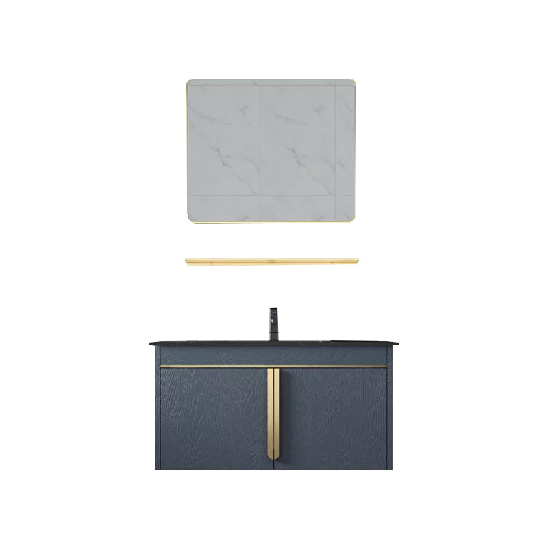 Rectangular Contemporary Bathroom Vanity Set Stainless Steel Sink Cabinet Clearhalo 'Bathroom Remodel & Bathroom Fixtures' 'Bathroom Vanities' 'bathroom_vanities' 'Home Improvement' 'home_improvement' 'home_improvement_bathroom_vanities' 6540770