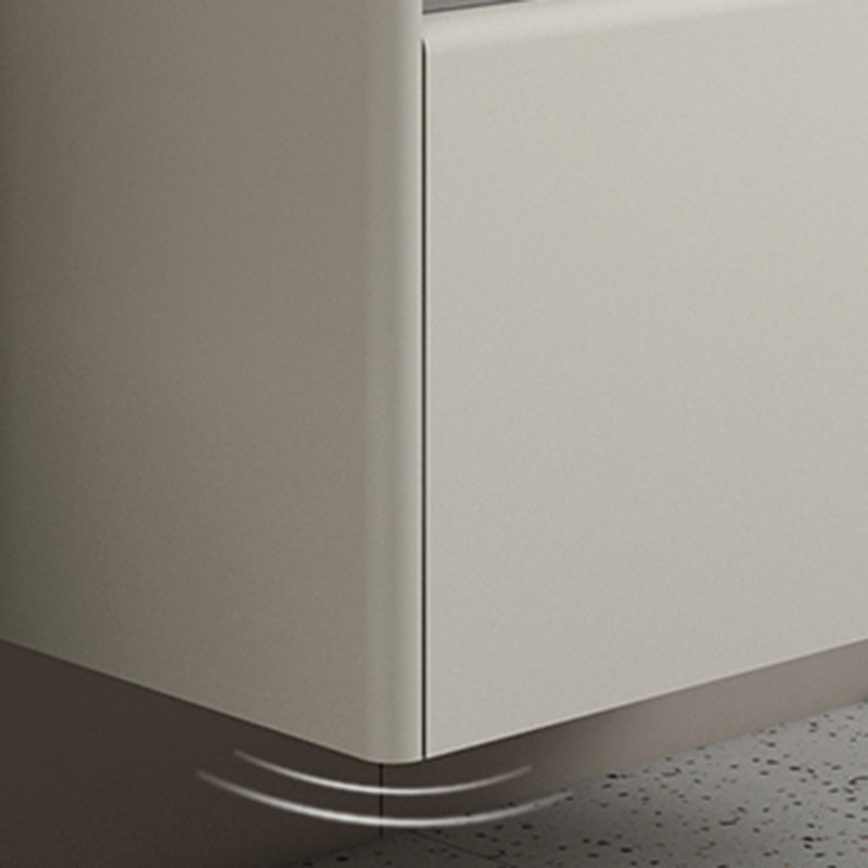 Modern Metal Sink Vanity Wall Mount Khaki Tone Bathroom Vanity with Mirror Cabinet Clearhalo 'Bathroom Remodel & Bathroom Fixtures' 'Bathroom Vanities' 'bathroom_vanities' 'Home Improvement' 'home_improvement' 'home_improvement_bathroom_vanities' 6540806