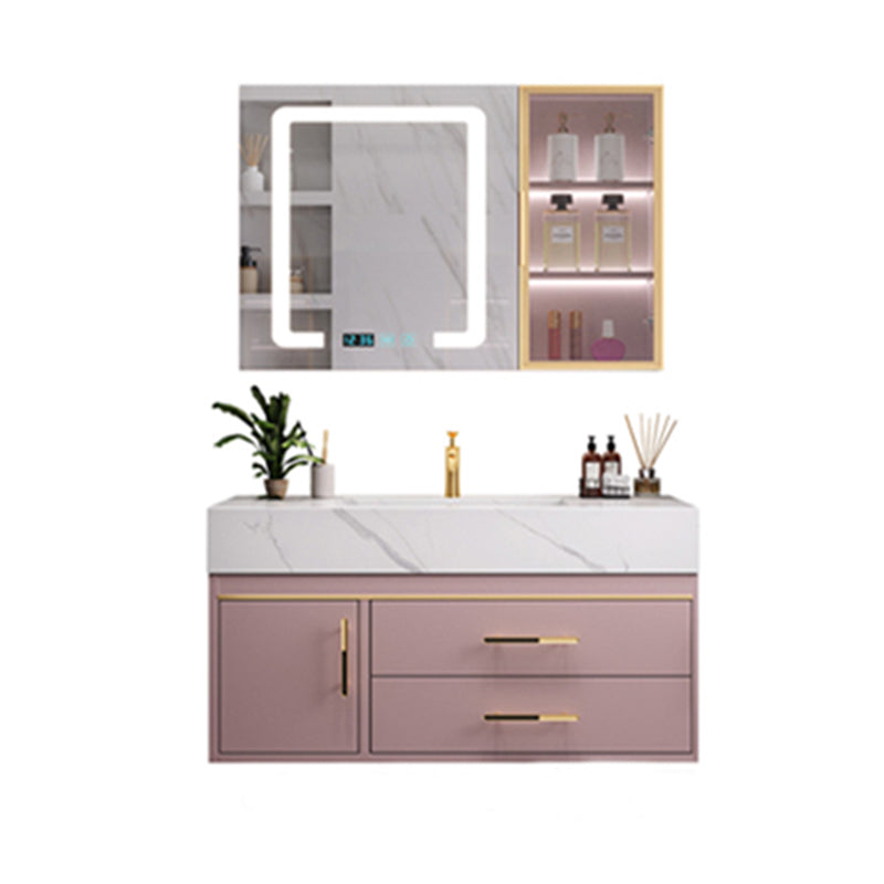 Modern Style Bathroom Vanity Set Solid Wood Bathroom Vanity Set Vanity & Faucet & Mirror Cabinet Clearhalo 'Bathroom Remodel & Bathroom Fixtures' 'Bathroom Vanities' 'bathroom_vanities' 'Home Improvement' 'home_improvement' 'home_improvement_bathroom_vanities' 6540820
