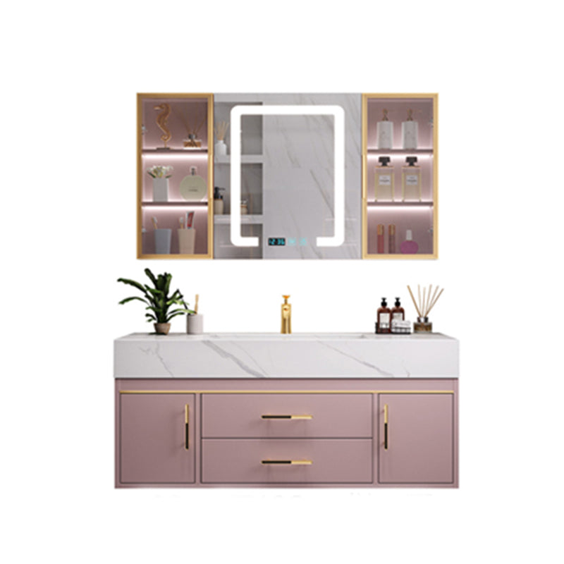 Modern Style Bathroom Vanity Set Solid Wood Bathroom Vanity Set Vanity & Faucet & Mirror Cabinet Clearhalo 'Bathroom Remodel & Bathroom Fixtures' 'Bathroom Vanities' 'bathroom_vanities' 'Home Improvement' 'home_improvement' 'home_improvement_bathroom_vanities' 6540821