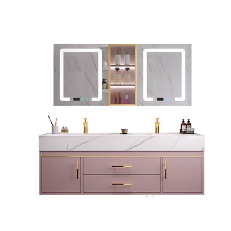Modern Style Bathroom Vanity Set Solid Wood Bathroom Vanity Set Vanity & Faucet & Mirror Cabinet Clearhalo 'Bathroom Remodel & Bathroom Fixtures' 'Bathroom Vanities' 'bathroom_vanities' 'Home Improvement' 'home_improvement' 'home_improvement_bathroom_vanities' 6540823