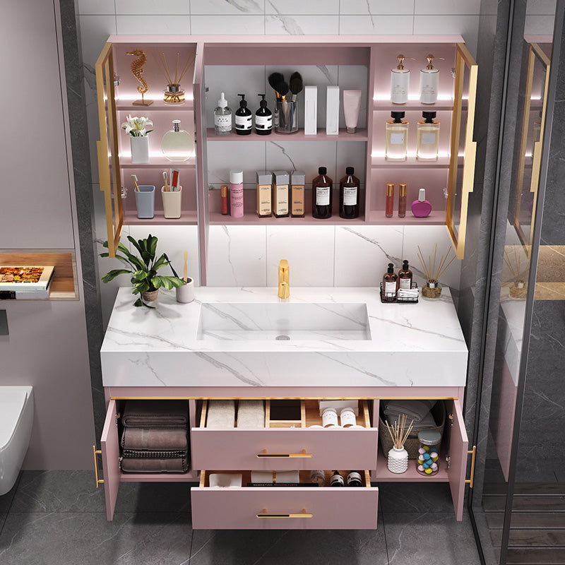Modern Style Bathroom Vanity Set Solid Wood Bathroom Vanity Set Clearhalo 'Bathroom Remodel & Bathroom Fixtures' 'Bathroom Vanities' 'bathroom_vanities' 'Home Improvement' 'home_improvement' 'home_improvement_bathroom_vanities' 6540825