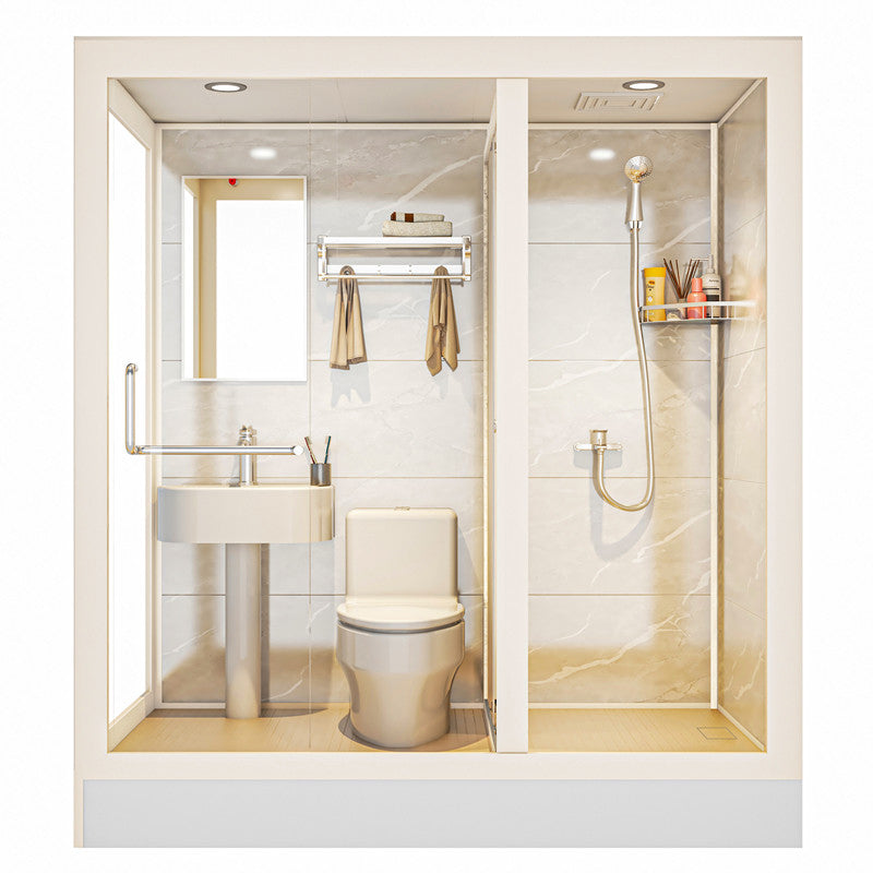 Rectangular Sliding Shower Enclosure Full Frame Shower Enclosure with Tempered Glass Clearhalo 'Bathroom Remodel & Bathroom Fixtures' 'Home Improvement' 'home_improvement' 'home_improvement_shower_stalls_enclosures' 'Shower Stalls & Enclosures' 'shower_stalls_enclosures' 'Showers & Bathtubs' 6540908