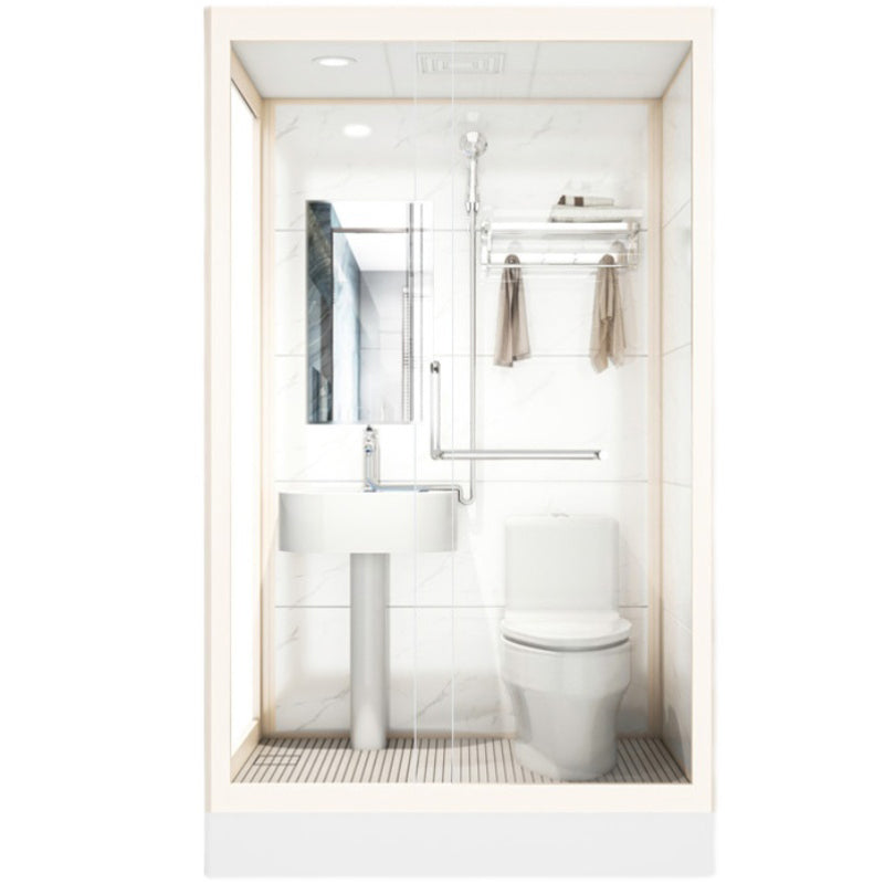 Rectangular Sliding Shower Enclosure Full Frame Shower Enclosure with Tempered Glass Clearhalo 'Bathroom Remodel & Bathroom Fixtures' 'Home Improvement' 'home_improvement' 'home_improvement_shower_stalls_enclosures' 'Shower Stalls & Enclosures' 'shower_stalls_enclosures' 'Showers & Bathtubs' 6540909