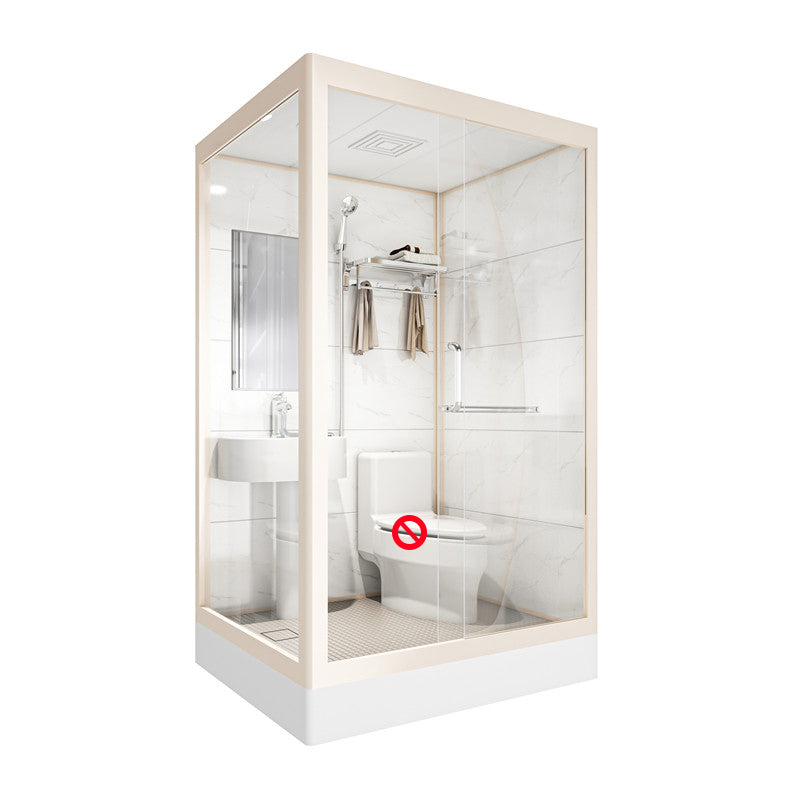 Rectangular Sliding Shower Enclosure Full Frame Shower Enclosure with Tempered Glass 67"L x 43"W x 85"H Toilet Not Included Clearhalo 'Bathroom Remodel & Bathroom Fixtures' 'Home Improvement' 'home_improvement' 'home_improvement_shower_stalls_enclosures' 'Shower Stalls & Enclosures' 'shower_stalls_enclosures' 'Showers & Bathtubs' 6540910