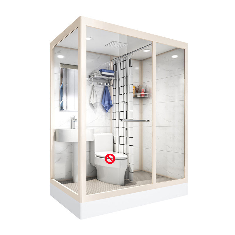 Rectangular Sliding Shower Enclosure Full Frame Shower Enclosure with Tempered Glass 75"L x 47"W x 85"H Toilet Not Included Clearhalo 'Bathroom Remodel & Bathroom Fixtures' 'Home Improvement' 'home_improvement' 'home_improvement_shower_stalls_enclosures' 'Shower Stalls & Enclosures' 'shower_stalls_enclosures' 'Showers & Bathtubs' 6540911