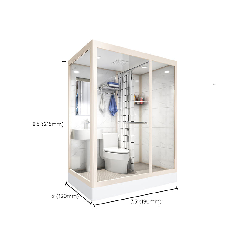 Rectangular Sliding Shower Enclosure Full Frame Shower Enclosure with Tempered Glass Clearhalo 'Bathroom Remodel & Bathroom Fixtures' 'Home Improvement' 'home_improvement' 'home_improvement_shower_stalls_enclosures' 'Shower Stalls & Enclosures' 'shower_stalls_enclosures' 'Showers & Bathtubs' 6540923