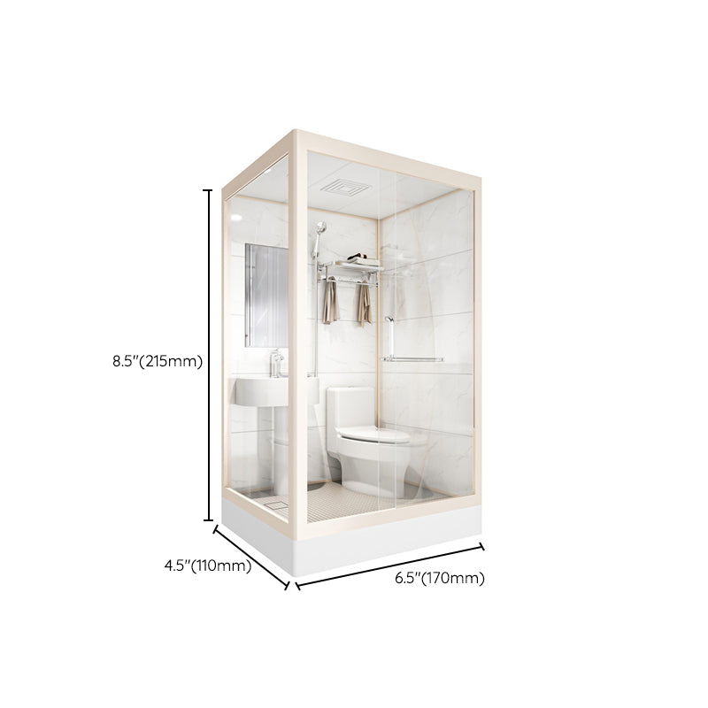 Rectangular Sliding Shower Enclosure Full Frame Shower Enclosure with Tempered Glass Clearhalo 'Bathroom Remodel & Bathroom Fixtures' 'Home Improvement' 'home_improvement' 'home_improvement_shower_stalls_enclosures' 'Shower Stalls & Enclosures' 'shower_stalls_enclosures' 'Showers & Bathtubs' 6540925