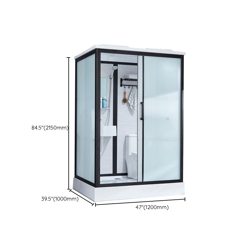 One Piece Tempered Glass Single Sliding Shower Kit White Frame Shower Enclosure Clearhalo 'Bathroom Remodel & Bathroom Fixtures' 'Home Improvement' 'home_improvement' 'home_improvement_shower_stalls_enclosures' 'Shower Stalls & Enclosures' 'shower_stalls_enclosures' 'Showers & Bathtubs' 6540940