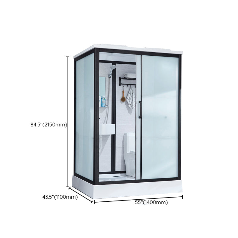 One Piece Tempered Glass Single Sliding Shower Kit White Frame Shower Enclosure Clearhalo 'Bathroom Remodel & Bathroom Fixtures' 'Home Improvement' 'home_improvement' 'home_improvement_shower_stalls_enclosures' 'Shower Stalls & Enclosures' 'shower_stalls_enclosures' 'Showers & Bathtubs' 6540941