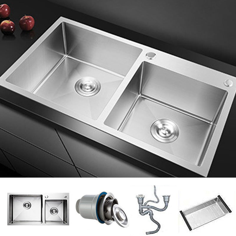 Rectangle Stainless Steel Kitchen Sink with Drain Assembly Contemporary Sink Sink Only None Clearhalo 'Home Improvement' 'home_improvement' 'home_improvement_kitchen_sinks' 'Kitchen Remodel & Kitchen Fixtures' 'Kitchen Sinks & Faucet Components' 'Kitchen Sinks' 'kitchen_sinks' 6540952