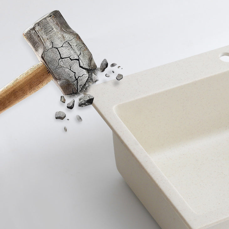 Beige Granite Kitchen Sink with Basket Strainer 2 Holes Sink Clearhalo 'Home Improvement' 'home_improvement' 'home_improvement_kitchen_sinks' 'Kitchen Remodel & Kitchen Fixtures' 'Kitchen Sinks & Faucet Components' 'Kitchen Sinks' 'kitchen_sinks' 6541022