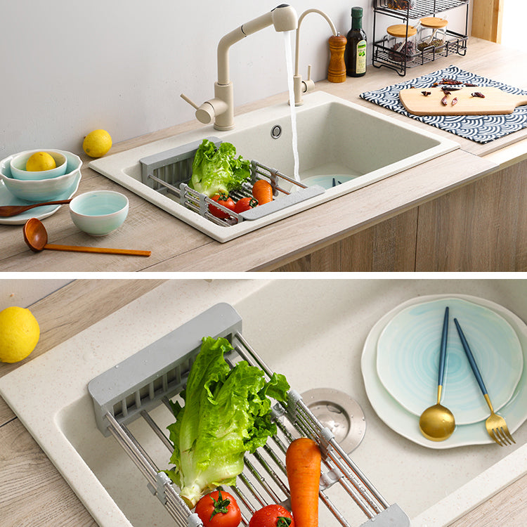 Beige Granite Kitchen Sink with Basket Strainer 2 Holes Sink Clearhalo 'Home Improvement' 'home_improvement' 'home_improvement_kitchen_sinks' 'Kitchen Remodel & Kitchen Fixtures' 'Kitchen Sinks & Faucet Components' 'Kitchen Sinks' 'kitchen_sinks' 6541024