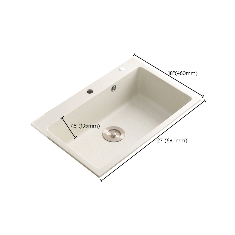 Beige Granite Kitchen Sink with Basket Strainer 2 Holes Sink Clearhalo 'Home Improvement' 'home_improvement' 'home_improvement_kitchen_sinks' 'Kitchen Remodel & Kitchen Fixtures' 'Kitchen Sinks & Faucet Components' 'Kitchen Sinks' 'kitchen_sinks' 6541031