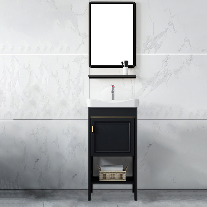 Shelving Included Bath Vanity Set Mirror Freestanding Vanity Set with Single Sink Vanity & Faucet & Mirrors 17"L x 14"W x 33"H 1 Clearhalo 'Bathroom Remodel & Bathroom Fixtures' 'Bathroom Vanities' 'bathroom_vanities' 'Home Improvement' 'home_improvement' 'home_improvement_bathroom_vanities' 6541054