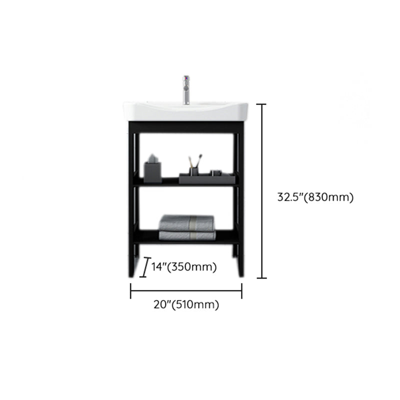 Shelving Included Bath Vanity Set Mirror Freestanding Vanity Set with Single Sink Clearhalo 'Bathroom Remodel & Bathroom Fixtures' 'Bathroom Vanities' 'bathroom_vanities' 'Home Improvement' 'home_improvement' 'home_improvement_bathroom_vanities' 6541089