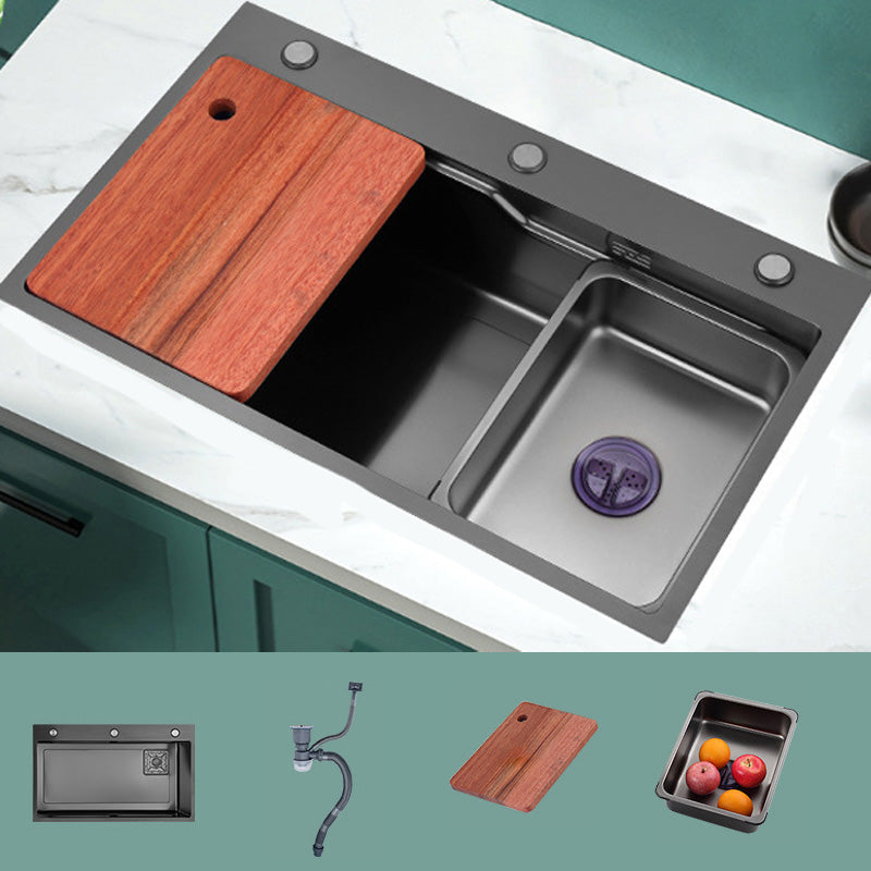 Modern Style Kitchen Sink Stainless Steel Kitchen Sink with Rectangle Shape Sink Only Clearhalo 'Home Improvement' 'home_improvement' 'home_improvement_kitchen_sinks' 'Kitchen Remodel & Kitchen Fixtures' 'Kitchen Sinks & Faucet Components' 'Kitchen Sinks' 'kitchen_sinks' 6541121