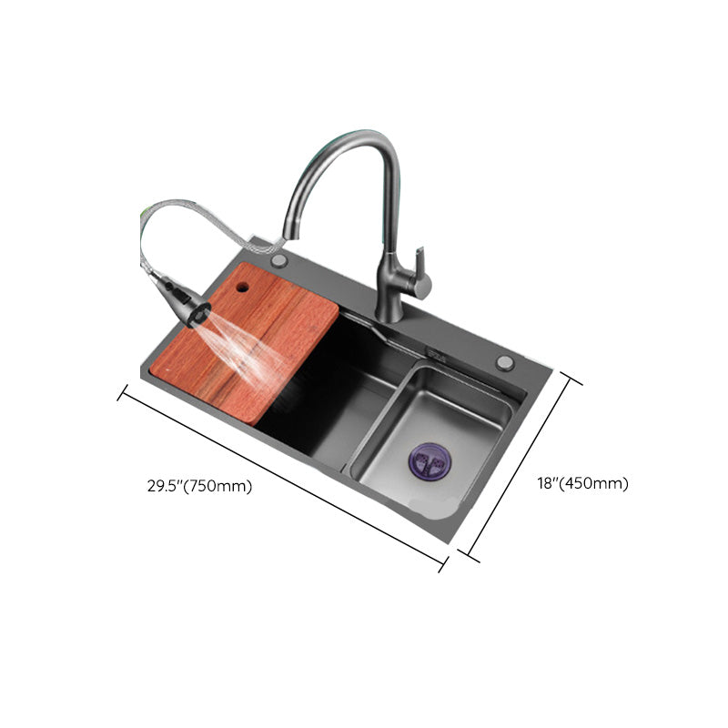 Modern Style Kitchen Sink Stainless Steel Kitchen Sink with Rectangle Shape Clearhalo 'Home Improvement' 'home_improvement' 'home_improvement_kitchen_sinks' 'Kitchen Remodel & Kitchen Fixtures' 'Kitchen Sinks & Faucet Components' 'Kitchen Sinks' 'kitchen_sinks' 6541142