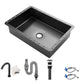 Contemporary Bathroom Sink Metal Rectangular Undermount Bathroom Sink with Pop-Up Drain Black Induction Faucet Sink with Faucet Clearhalo 'Bathroom Remodel & Bathroom Fixtures' 'Bathroom Sinks & Faucet Components' 'Bathroom Sinks' 'bathroom_sink' 'Home Improvement' 'home_improvement' 'home_improvement_bathroom_sink' 6541158