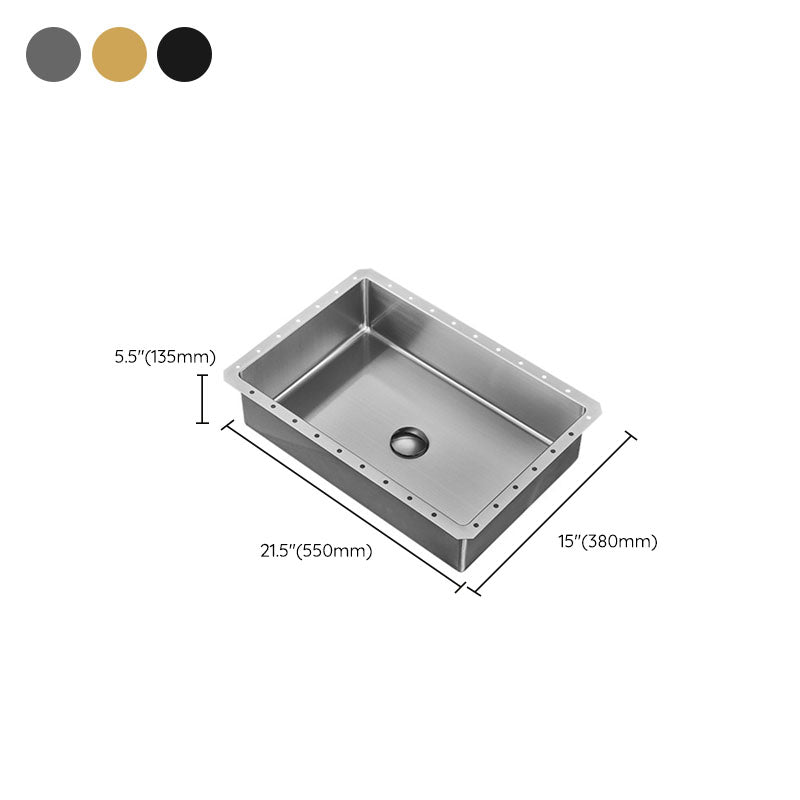 Contemporary Bathroom Sink Metal Rectangular Undermount Bathroom Sink with Pop-Up Drain Clearhalo 'Bathroom Remodel & Bathroom Fixtures' 'Bathroom Sinks & Faucet Components' 'Bathroom Sinks' 'bathroom_sink' 'Home Improvement' 'home_improvement' 'home_improvement_bathroom_sink' 6541177