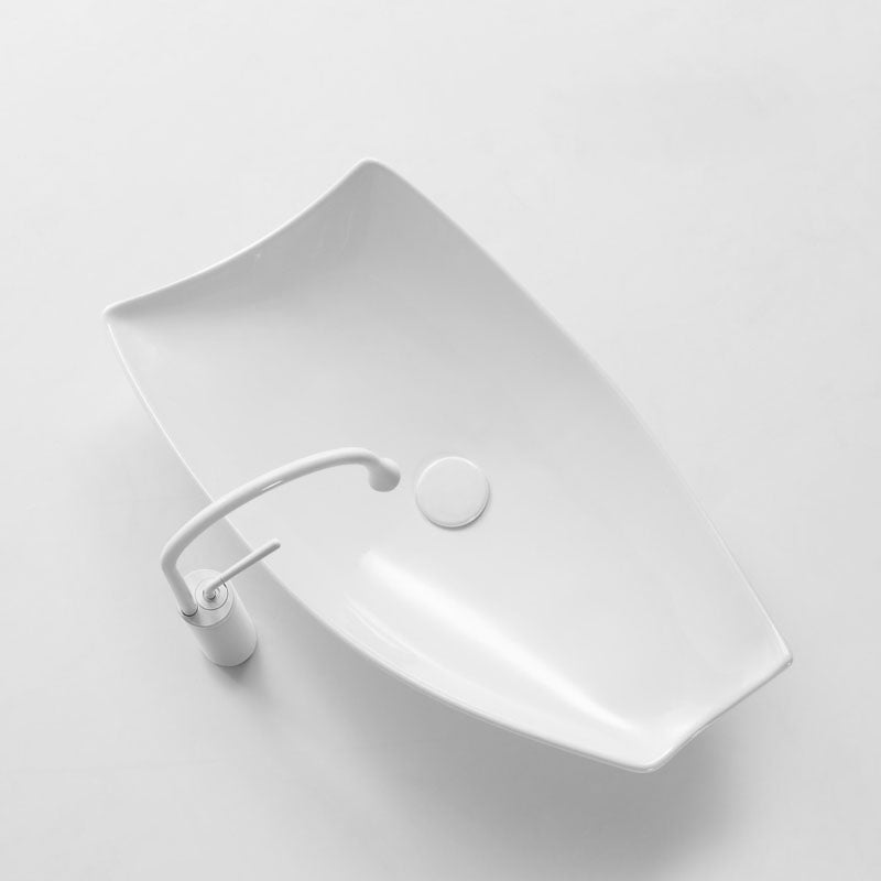 Modern Bathroom Sink Porcelain Specialty Vessel Bathroom Sink with Pop-Up Drain Clearhalo 'Bathroom Remodel & Bathroom Fixtures' 'Bathroom Sinks & Faucet Components' 'Bathroom Sinks' 'bathroom_sink' 'Home Improvement' 'home_improvement' 'home_improvement_bathroom_sink' 6541178