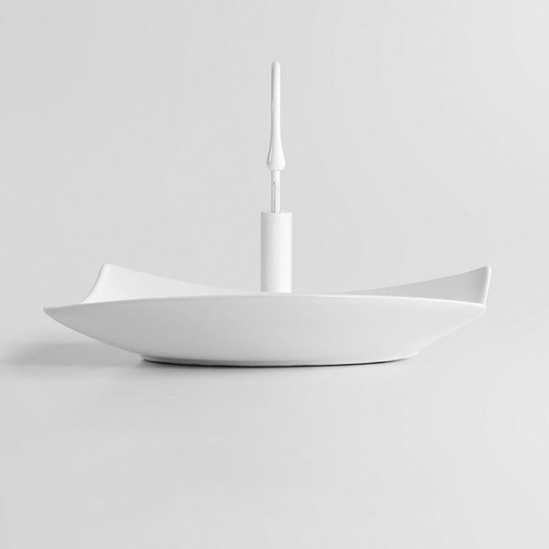 Modern Bathroom Sink Porcelain Specialty Vessel Bathroom Sink with Pop-Up Drain White Gooseneck Faucet Sink with Faucet Clearhalo 'Bathroom Remodel & Bathroom Fixtures' 'Bathroom Sinks & Faucet Components' 'Bathroom Sinks' 'bathroom_sink' 'Home Improvement' 'home_improvement' 'home_improvement_bathroom_sink' 6541190