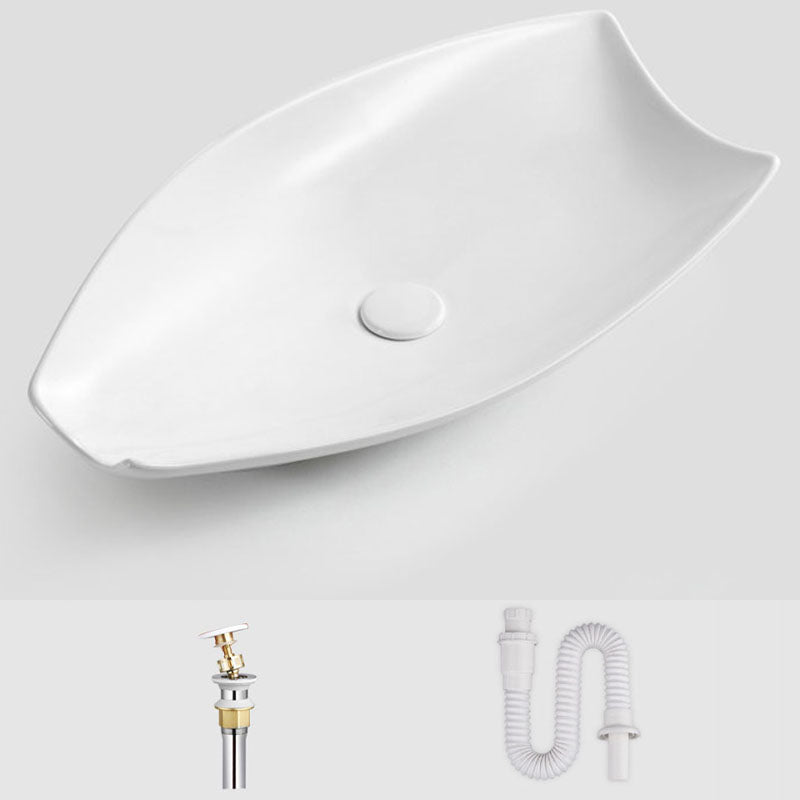 Modern Bathroom Sink Porcelain Specialty Vessel Bathroom Sink with Pop-Up Drain White None Sink Clearhalo 'Bathroom Remodel & Bathroom Fixtures' 'Bathroom Sinks & Faucet Components' 'Bathroom Sinks' 'bathroom_sink' 'Home Improvement' 'home_improvement' 'home_improvement_bathroom_sink' 6541200