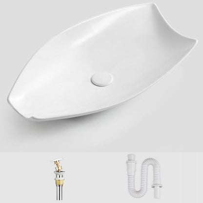 Modern Bathroom Sink Porcelain Specialty Vessel Bathroom Sink with Pop-Up Drain White None Sink Clearhalo 'Bathroom Remodel & Bathroom Fixtures' 'Bathroom Sinks & Faucet Components' 'Bathroom Sinks' 'bathroom_sink' 'Home Improvement' 'home_improvement' 'home_improvement_bathroom_sink' 6541200
