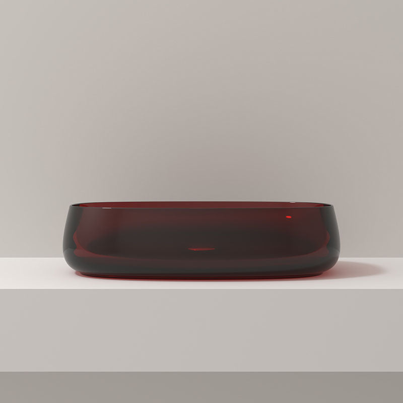 Modern Vessel Bathroom Sink Round with Pop-Up Drain Vessel Sink(Not Included Faucet) 21.7"L x 13.8"W x 5.5"H Claret Clearhalo 'Bathroom Remodel & Bathroom Fixtures' 'Bathroom Sinks & Faucet Components' 'Bathroom Sinks' 'bathroom_sink' 'Home Improvement' 'home_improvement' 'home_improvement_bathroom_sink' 6541305