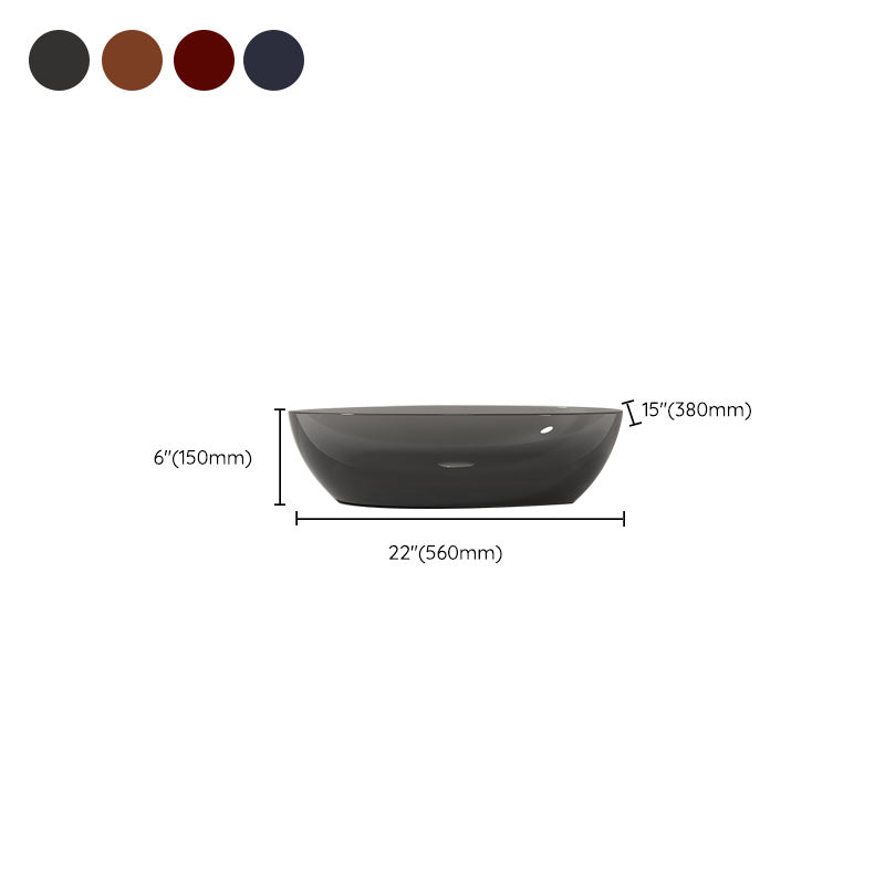 Modern Vessel Bathroom Sink Round with Pop-Up Drain Vessel Sink(Not Included Faucet) Clearhalo 'Bathroom Remodel & Bathroom Fixtures' 'Bathroom Sinks & Faucet Components' 'Bathroom Sinks' 'bathroom_sink' 'Home Improvement' 'home_improvement' 'home_improvement_bathroom_sink' 6541309