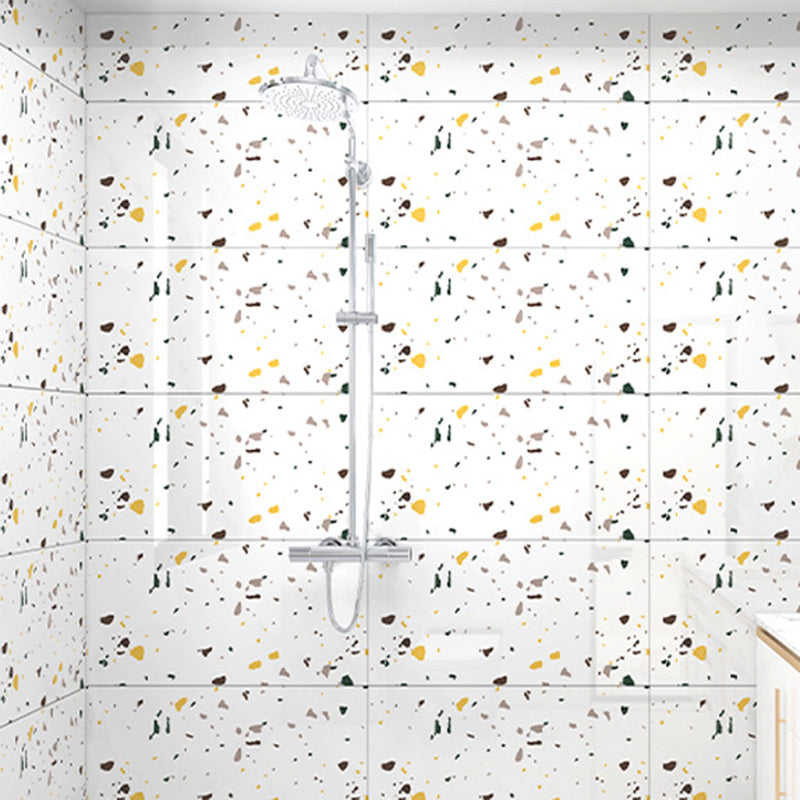 Wall & Floor Imitation Marble Tile Wall Paste Waterproof Wall Tile Off-White 1' x 2' 2-Piece Set Clearhalo 'Flooring 'Home Improvement' 'home_improvement' 'home_improvement_peel_stick_blacksplash' 'Peel & Stick Backsplash Tile' 'peel_stick_blacksplash' 'Walls & Ceilings' Walls and Ceiling' 6541393