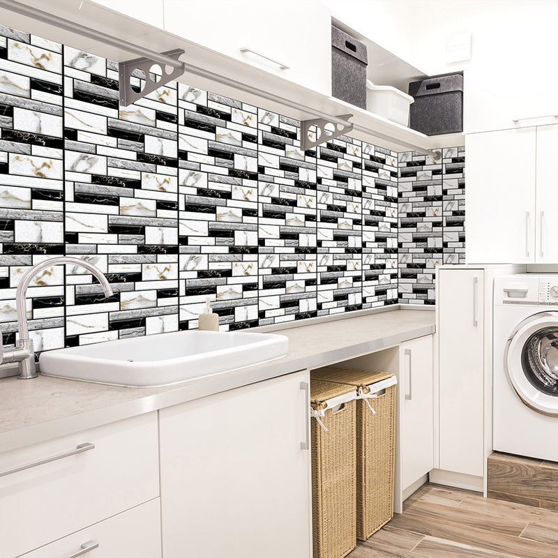 Tile-Peel & Stick Rectangle Waterproof Plastic Peel & Stick Subway Tile for Shower 2-Pack Clearhalo 'Flooring 'Home Improvement' 'home_improvement' 'home_improvement_peel_stick_blacksplash' 'Peel & Stick Backsplash Tile' 'peel_stick_blacksplash' 'Walls & Ceilings' Walls and Ceiling' 6541414