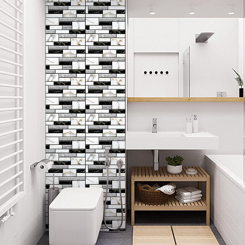 Tile-Peel & Stick Rectangle Waterproof Plastic Peel & Stick Subway Tile for Shower 2-Pack Clearhalo 'Flooring 'Home Improvement' 'home_improvement' 'home_improvement_peel_stick_blacksplash' 'Peel & Stick Backsplash Tile' 'peel_stick_blacksplash' 'Walls & Ceilings' Walls and Ceiling' 6541416