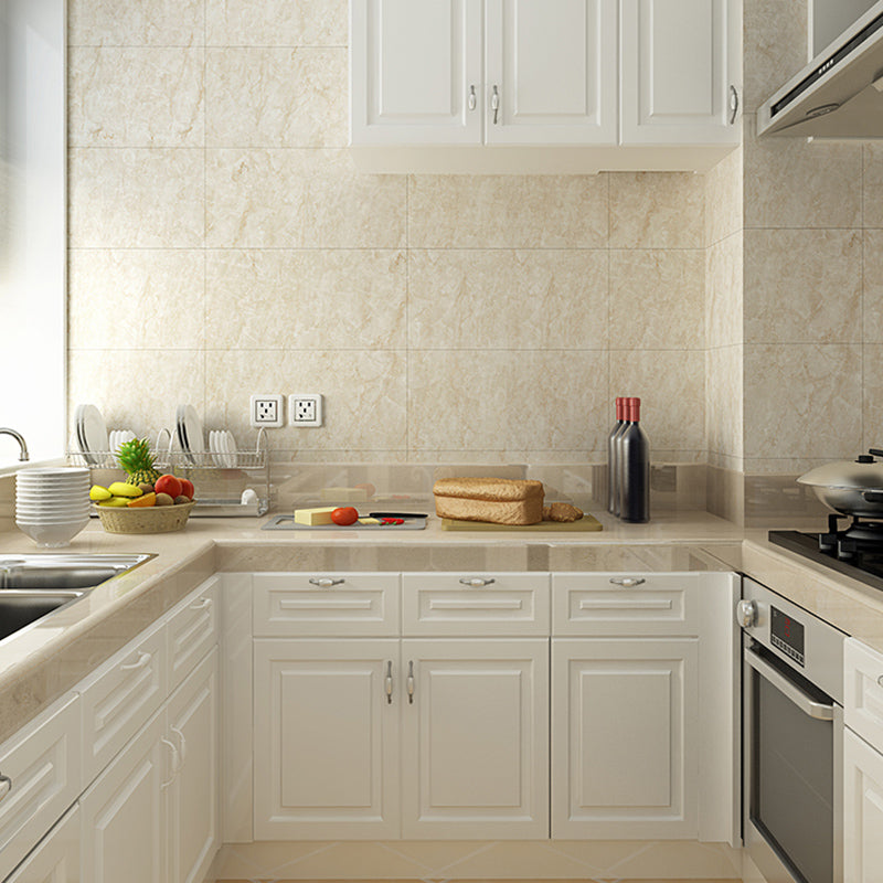 Modern Style Wallpaper Kitchen Single Tile Peel and Stick Backsplash Light Yellow 50-Piece Set Clearhalo 'Flooring 'Home Improvement' 'home_improvement' 'home_improvement_peel_stick_blacksplash' 'Peel & Stick Backsplash Tile' 'peel_stick_blacksplash' 'Walls & Ceilings' Walls and Ceiling' 6541438
