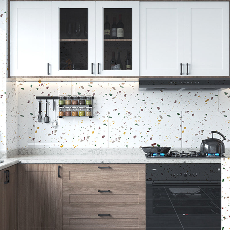 Modern Style Wallpaper Kitchen Single Tile Peel and Stick Backsplash Red-Yellow-Green 50-Piece Set Clearhalo 'Flooring 'Home Improvement' 'home_improvement' 'home_improvement_peel_stick_blacksplash' 'Peel & Stick Backsplash Tile' 'peel_stick_blacksplash' 'Walls & Ceilings' Walls and Ceiling' 6541451